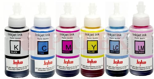 Inko Комплект цветных чернил для струйного принтера Epson L800, L810, L850, L1800, (L-type флакон, 6х70 мл.) Комплект чернил Inko для Epson (Эпсон) L800, L810, L850, L1800, (L-type флакон, 6х70 мл.)