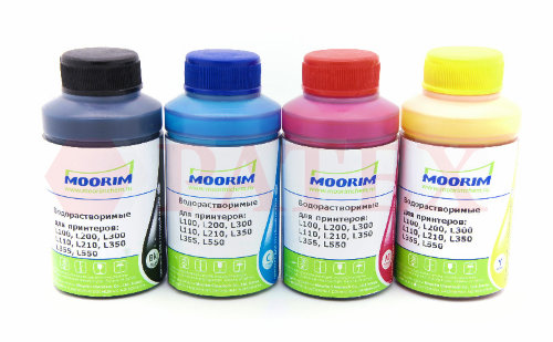 Moorim Комплект чернил (краски) для принтеров Epson L200, L100, L300, L456, L550, L1300 , 4х70 мл., Комплект чернил Moorim для принтеров Epson (Эпсон) L100, L200, L300, L456, L550, L1300 , 4х70 мл.,