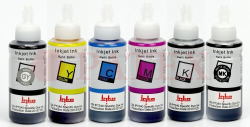 Inko Комплект чернил (краски) для принтера Canon IP7240, MG5440, MG5640, MG6640 (PGI-450PGBK/CLI-451, L-type флакон, 5х100 мл.) Комплект чернил Inko для Canon (Кэнон) iP7240, MG5440, MG5640, MG6640 (PGI-450PGBK/CLI-451, L-type флакон, 5х100 мл.)